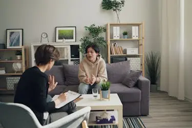 Teenager attending therapy